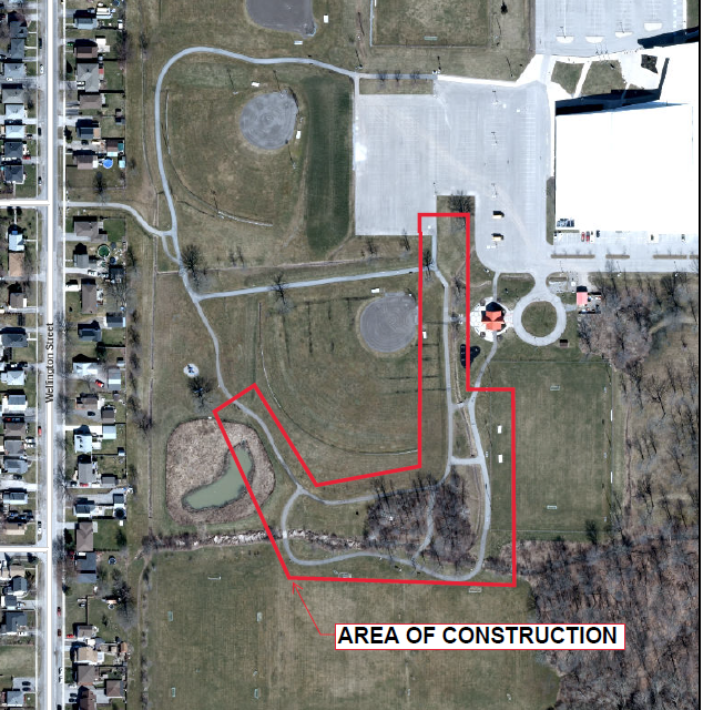 Map of trail re-paving at TA Lannan Sports Complex